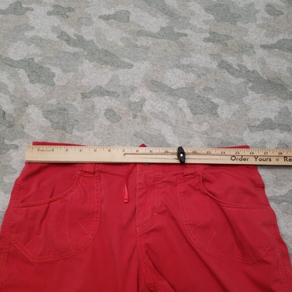KuhI Shorts Womens 10 Red Drawstring Pockets Outdoors Travel Hiking - Picture 9 of 11